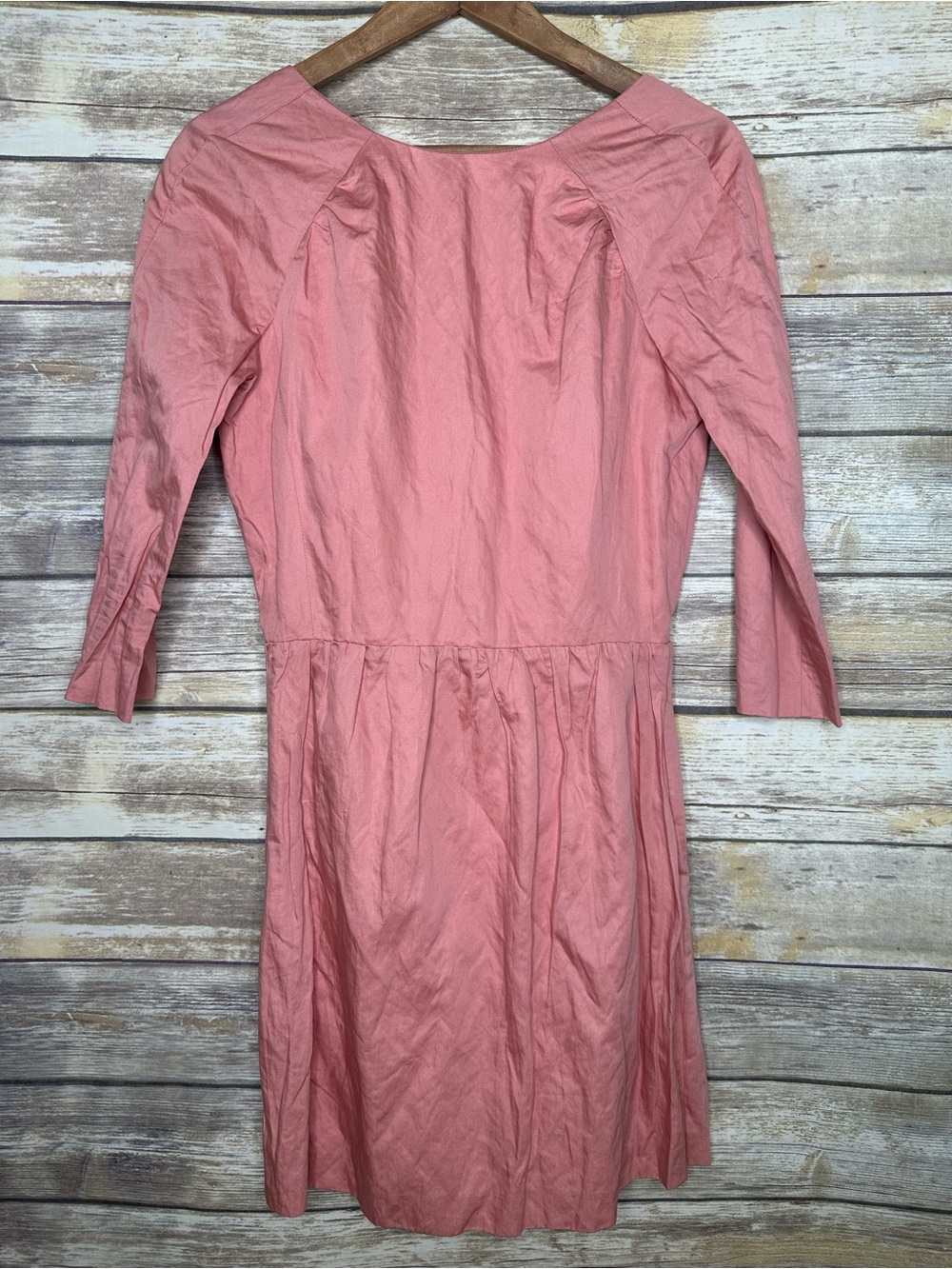 See By Chloe 4 pink crinkle satin three-quarter sleeve tea time dress
